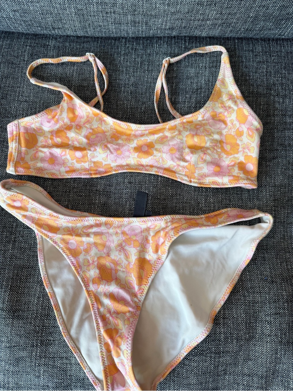 triangl swimwear Floral Bikini Set in Yellow & Pink